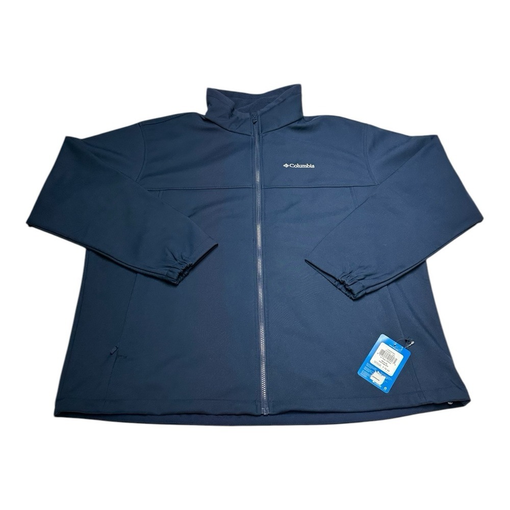 Columbia Mt Village Softshell Jacket Mens 2XL Navy Blue Full Zip Fleece Lined